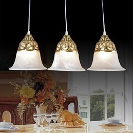 Bronzový přívěsek Three Lights Moaré Glass European Classic
