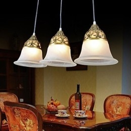Bronzový přívěsek Three Lights Moaré Glass European Classic