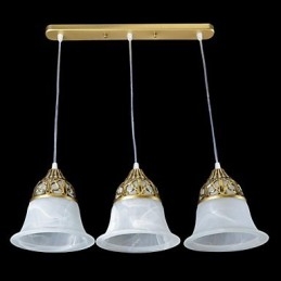 Bronzový přívěsek Three Lights Moaré Glass European Classic