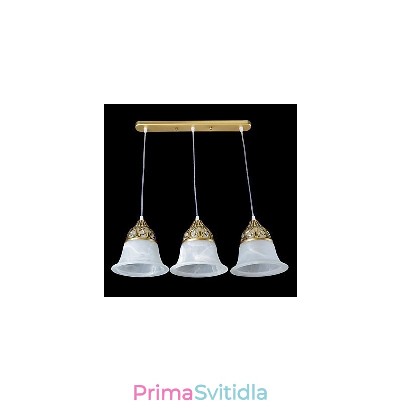 Bronzový přívěsek Three Lights Moaré Glass European Classic