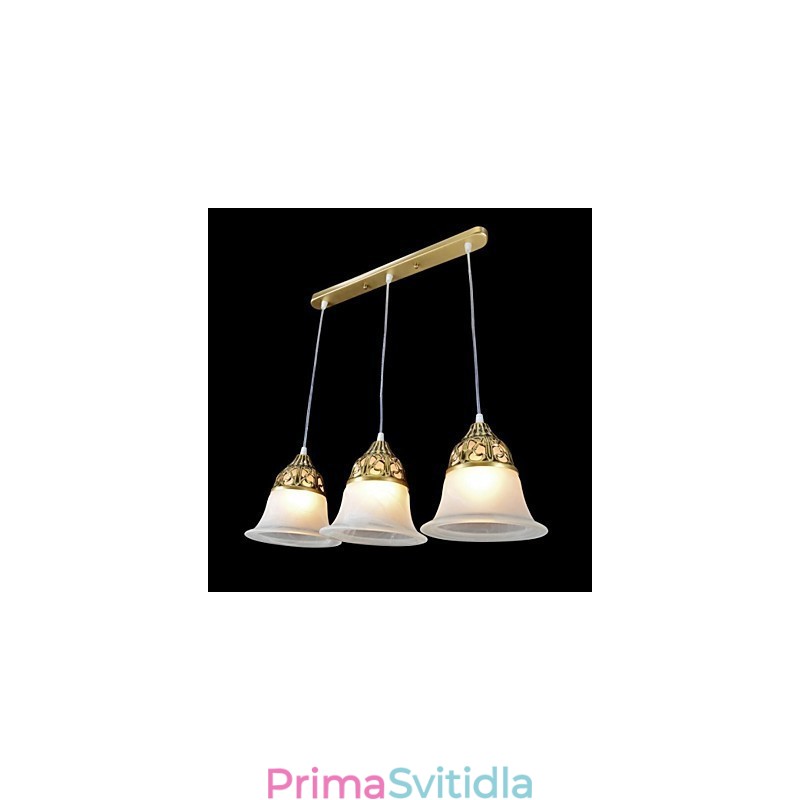 Bronzový přívěsek Three Lights Moaré Glass European Classic