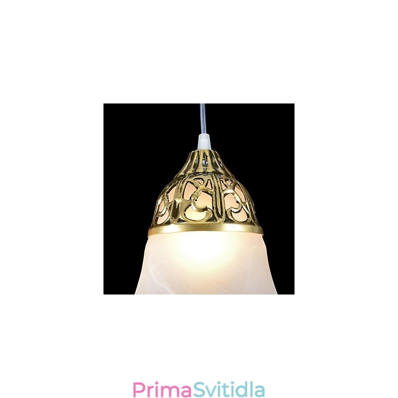 Bronzový přívěsek Three Lights Moaré Glass European Classic