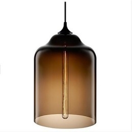Retro kreativní jednohlavé skleněné závěsné lampy kavárna v misce zlaté rybky
