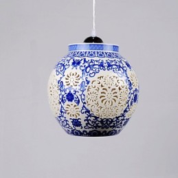 Retro keramická lampa Stairs Blue Single Head Lustr Creative