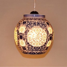 Retro keramická lampa Stairs Blue Single Head Lustr Creative