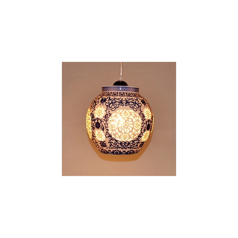 Retro keramická lampa Stairs Blue Single Head Lustr Creative