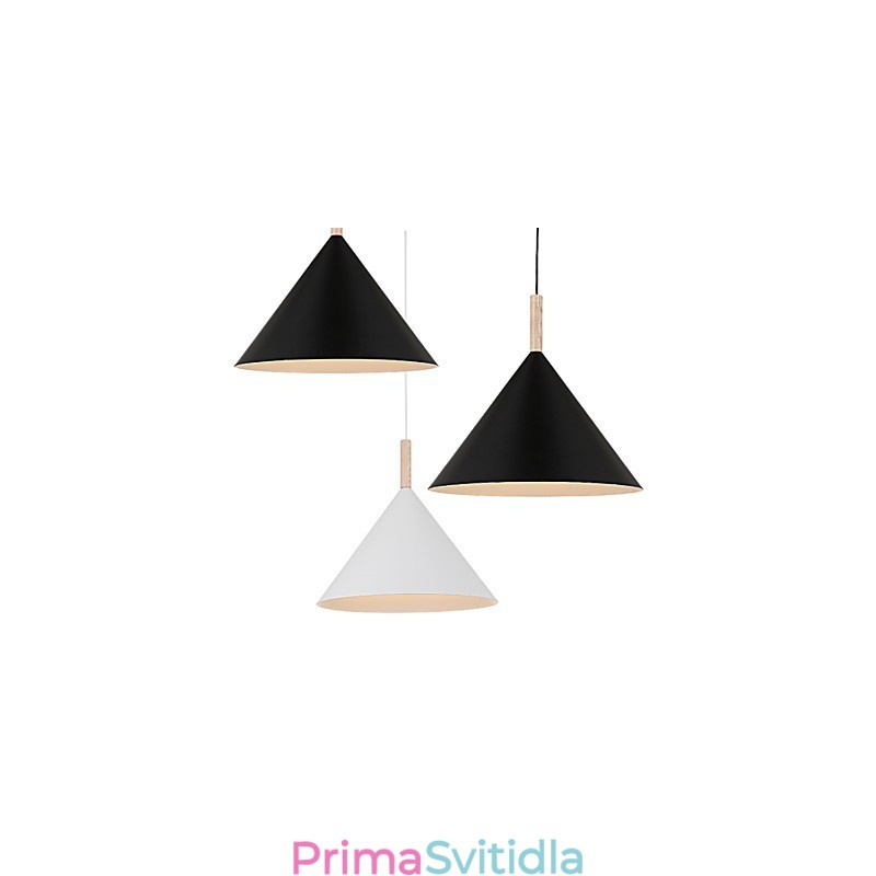 Mini Artistic kuželová závěsná lampa 1 Světlá Mordern Jednoduchost Povrchová úprava Černá Bílá Hliníkové a dřevěné závěsné svítidlo