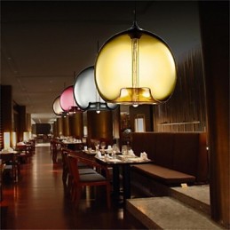 Retro kreativní jednohlavé skleněné závěsné lampy kavárna v misce zlaté rybky
