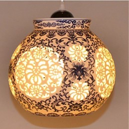 Retro keramická lampa Stairs Blue Single Head Lustr Creative