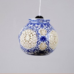 Retro keramická lampa Stairs Blue Single Head Lustr Creative