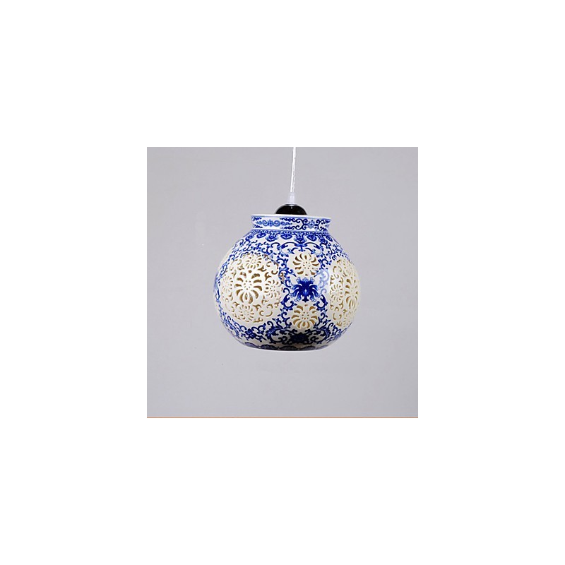 Retro keramická lampa Stairs Blue Single Head Lustr Creative