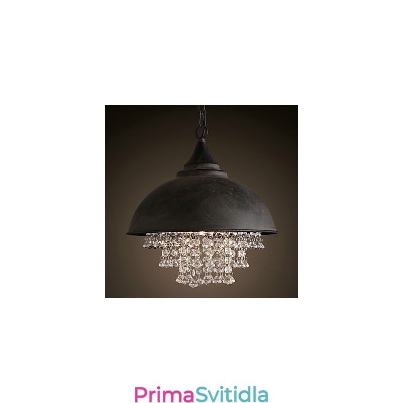 Podkrovní přívěsek Light Crystal Retro Coffe Light Garáž Metal