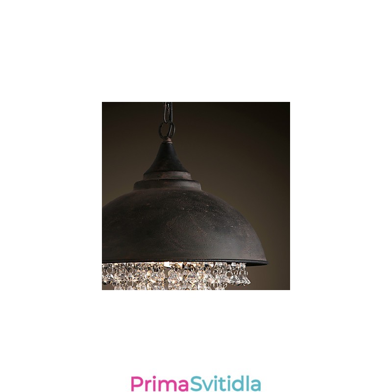 Podkrovní přívěsek Light Crystal Retro Coffe Light Garáž Metal