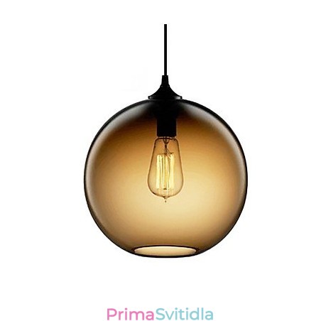 Moderní skleněné závěsné svítidlo v kulatém hnědém bublinkovém designu Moderní skleněné závěsné svítidlo v kulatém hnědém bublinkovém designu