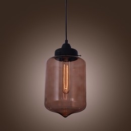 70W moderní skleněné závěsné svítidlo v designu průhledné láhve