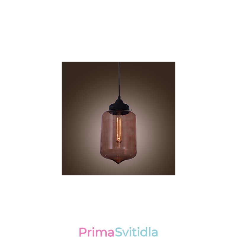 70W moderní skleněné závěsné svítidlo v designu průhledné láhve