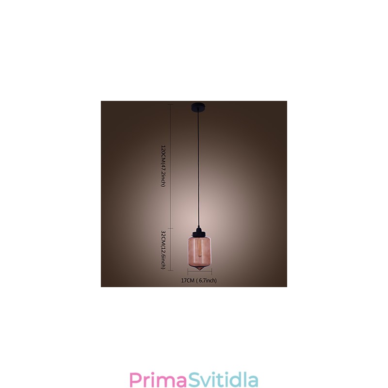 70W moderní skleněné závěsné svítidlo v designu průhledné láhve