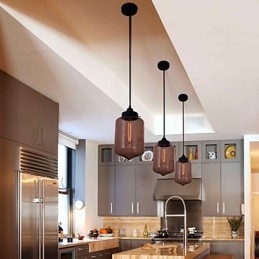 70W moderní skleněné závěsné svítidlo v designu průhledné láhve