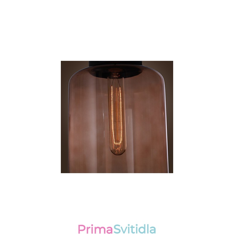 70W moderní skleněné závěsné svítidlo v designu průhledné láhve