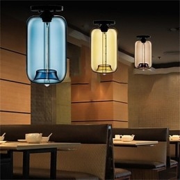 Retro kreativní jednohlavé skleněné závěsné lampy kavárna v misce zlaté rybky