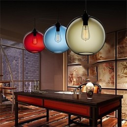 Retro kreativní jednohlavé skleněné závěsné lampy kavárna v misce zlaté rybky