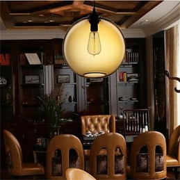 Retro kreativní jednohlavé skleněné závěsné lampy kavárna v misce zlaté rybky