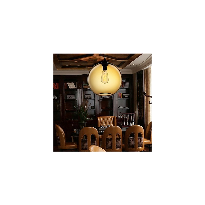Retro kreativní jednohlavé skleněné závěsné lampy kavárna v misce zlaté rybky