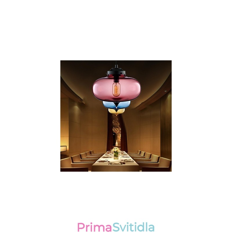 Retro kreativní jednohlavé skleněné závěsné lampy kavárna v misce zlaté rybky