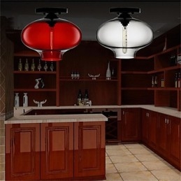 Retro kreativní jednohlavé skleněné závěsné lampy kavárna v misce zlaté rybky