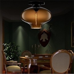 Retro kreativní jednohlavé skleněné závěsné lampy kavárna v misce zlaté rybky