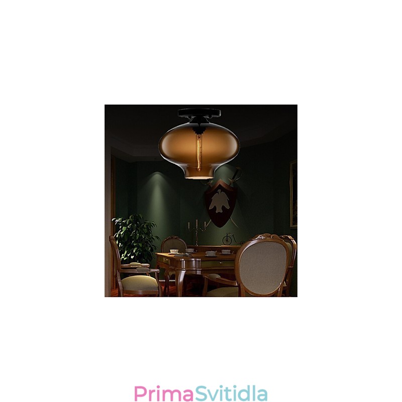 Retro kreativní jednohlavé skleněné závěsné lampy kavárna v misce zlaté rybky