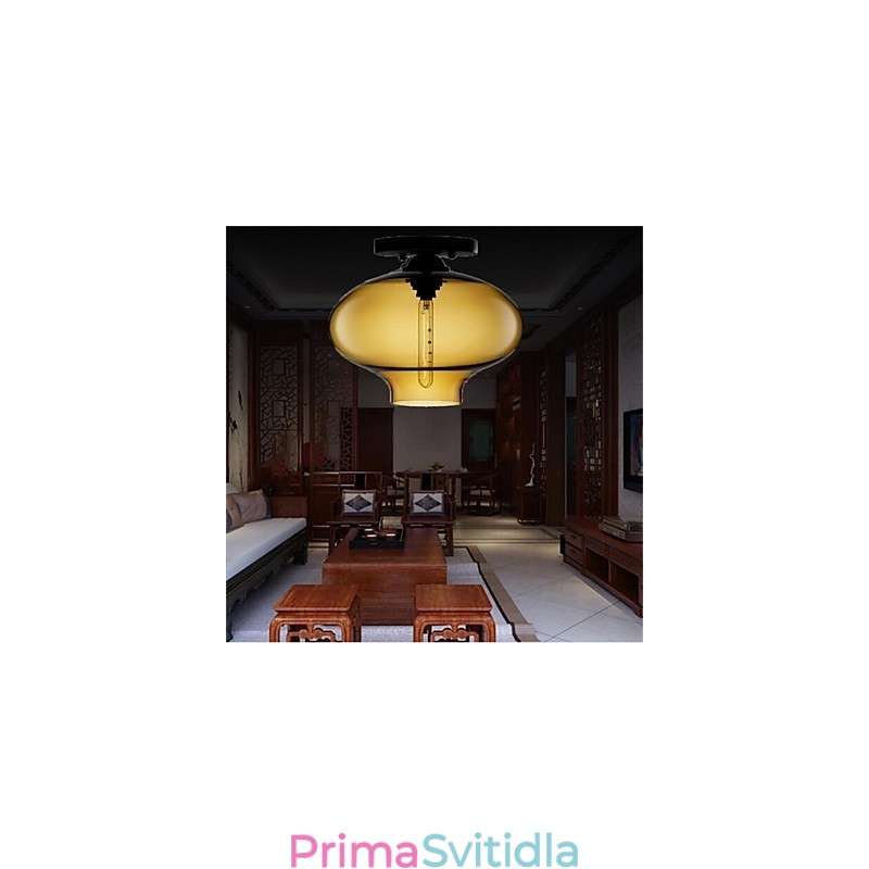 Retro kreativní jednohlavé skleněné závěsné lampy kavárna v misce zlaté rybky
