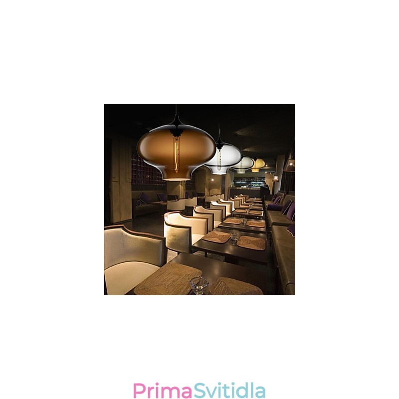 Retro kreativní jednohlavé skleněné závěsné lampy kavárna v misce zlaté rybky