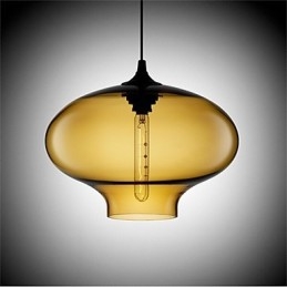 Retro kreativní jednohlavé skleněné závěsné lampy kavárna v misce zlaté rybky