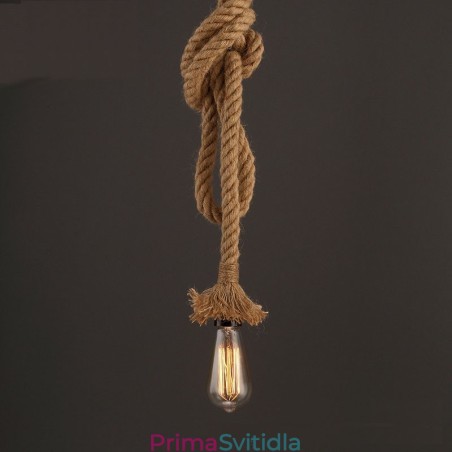 1 lehké DIY umělecké konopné lano Lehký kreativní konopný lustr dlouhý 100 cm Poslat 1 žárovku
