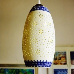 Retro keramická lampa Stairs Blue Single Head Lustr Creative