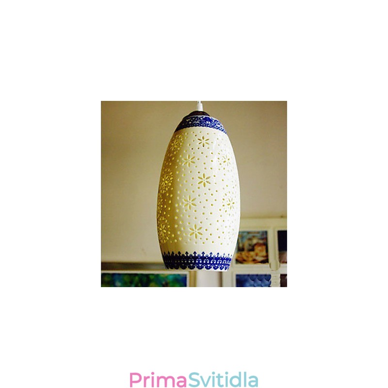 Retro keramická lampa Stairs Blue Single Head Lustr Creative