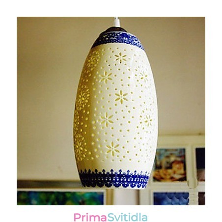 Retro keramická lampa Stairs Blue Single Head Lustr Creative Retro keramická lampa Stairs Blue Single Head Lustr Creative
