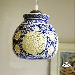 Retro keramická lampa Stairs Blue Single Head Lustr Creative
