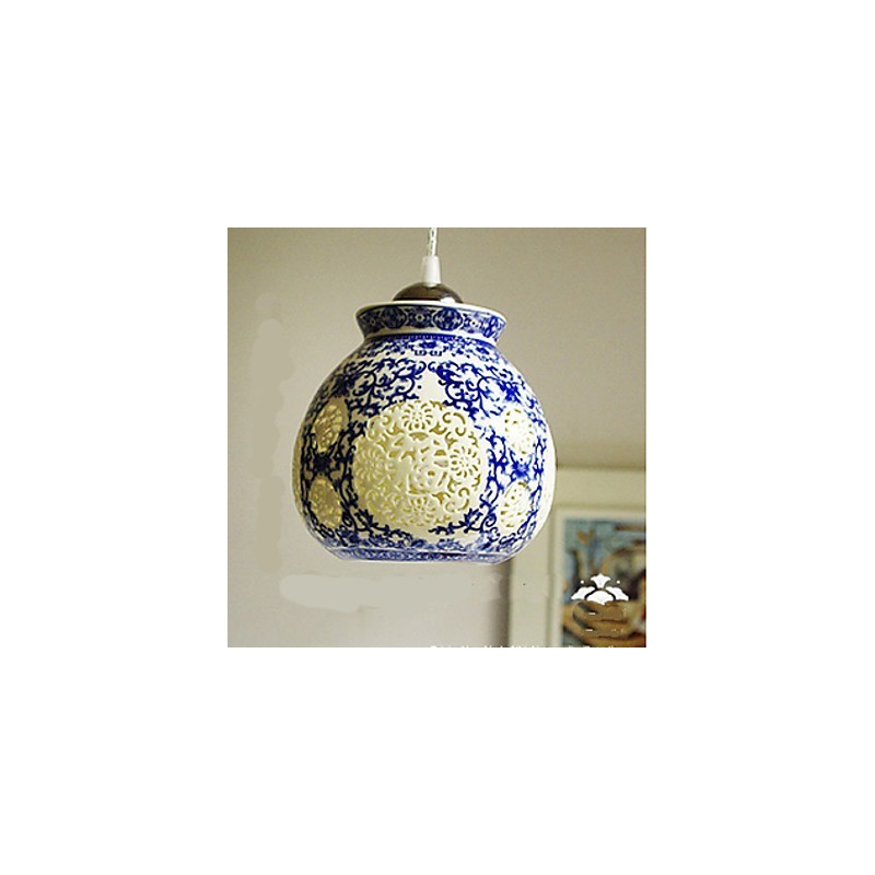 Retro keramická lampa Stairs Blue Single Head Lustr Creative