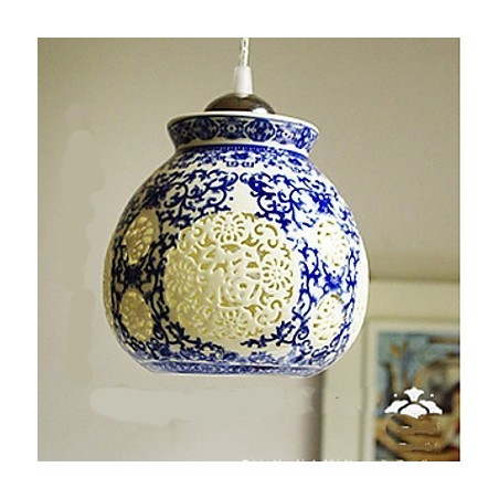 Retro keramická lampa Stairs Blue Single Head Lustr Creative Retro keramická lampa Stairs Blue Single Head Lustr Creative