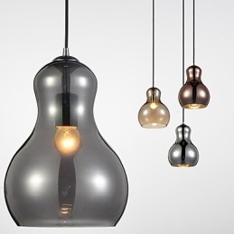 Závěsná lampa ve tvaru tykve 1 Světlá Moderní Jednoduchost Zlatá Chrom Růžové zlato Jantarová Kouřově šedá Sklo a uhlíková ocel