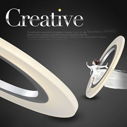 Závěsné svítidlo kulatý stropní lustr Mléčná akrylová stropní lampa s jedním prstencem