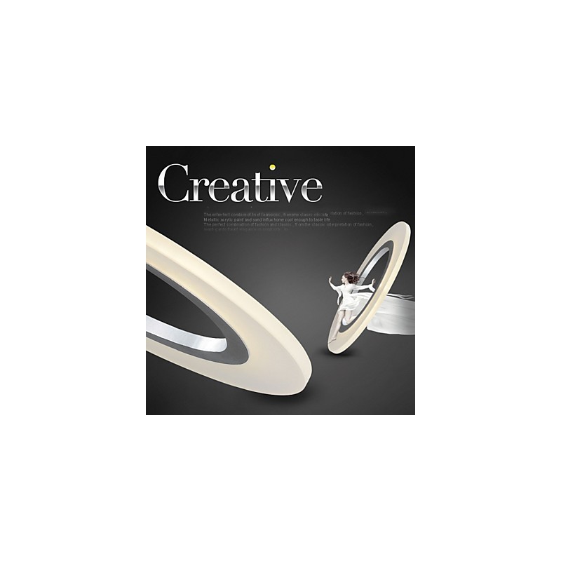 Závěsné svítidlo kulatý stropní lustr Mléčná akrylová stropní lampa s jedním prstencem