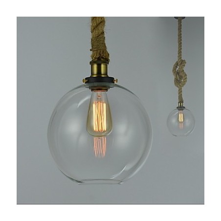 Americký country vintage průmyslový kreativní skleněný lustr s jednou hlavou