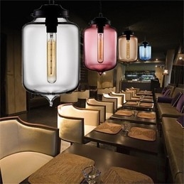 Retro kreativní jednohlavé skleněné závěsné lampy kavárna v misce zlaté rybky
