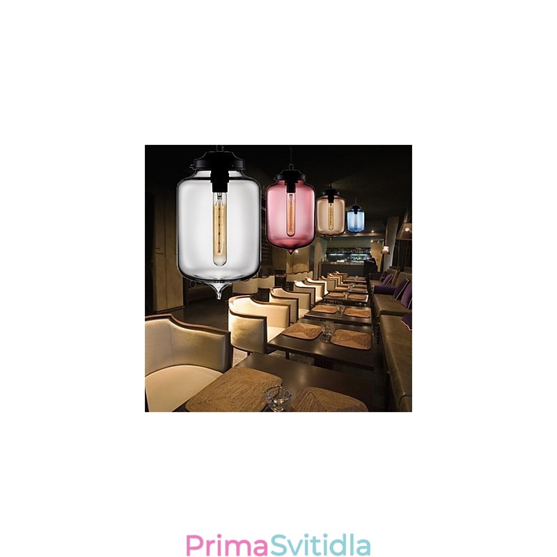 Retro kreativní jednohlavé skleněné závěsné lampy kavárna v misce zlaté rybky