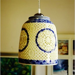 Retro keramická lampa Stairs Blue Single Head Lustr Creative