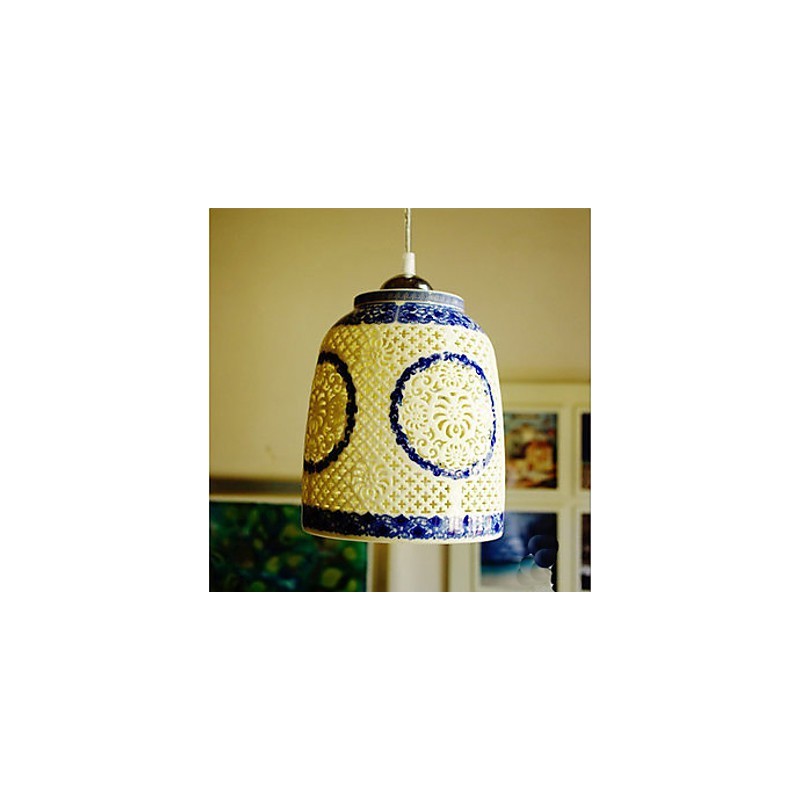 Retro keramická lampa Stairs Blue Single Head Lustr Creative