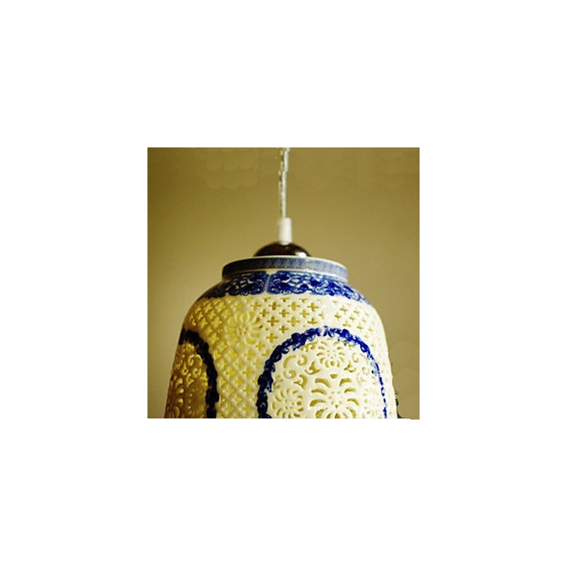 Retro keramická lampa Stairs Blue Single Head Lustr Creative